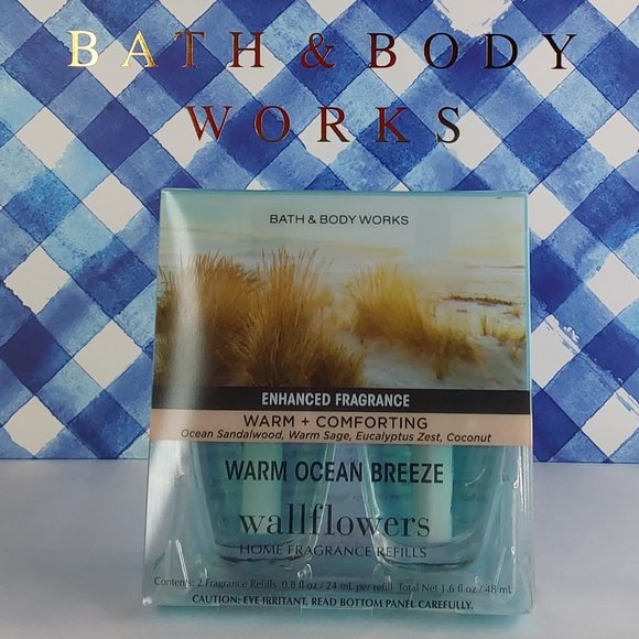 BATH & BODY WORKS HOME 'WARM OCEAN BREEZE' FRAGRANCE REFILLS 2~PACK SET - Picture 14 of 16